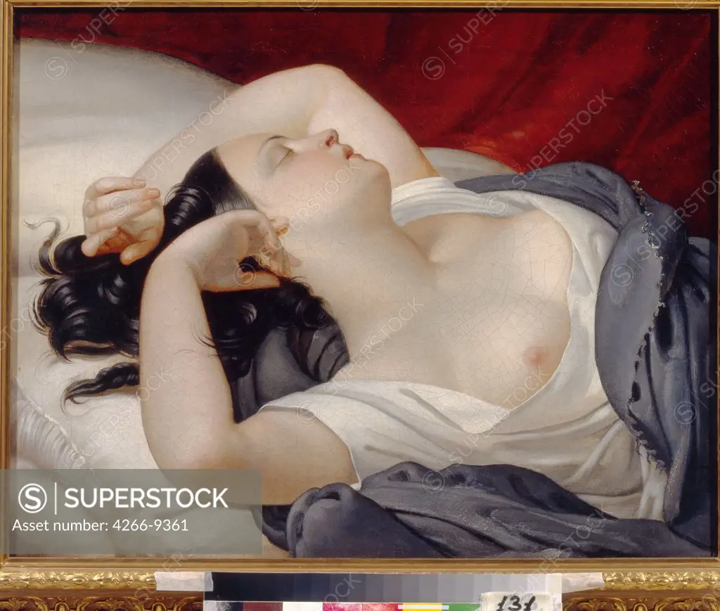 Sleeping woman by anonymous artist, painting, Russia, Nizhny Tagil, Regional Art Museum, 56x71