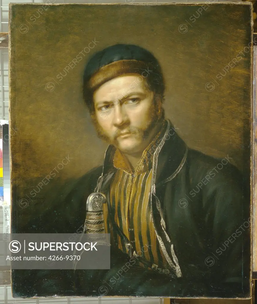 Portrait of painter Alexander Orlowski by anonymous artist, painting, Russia, Moscow, State Tretyakov Gallery, 70x56