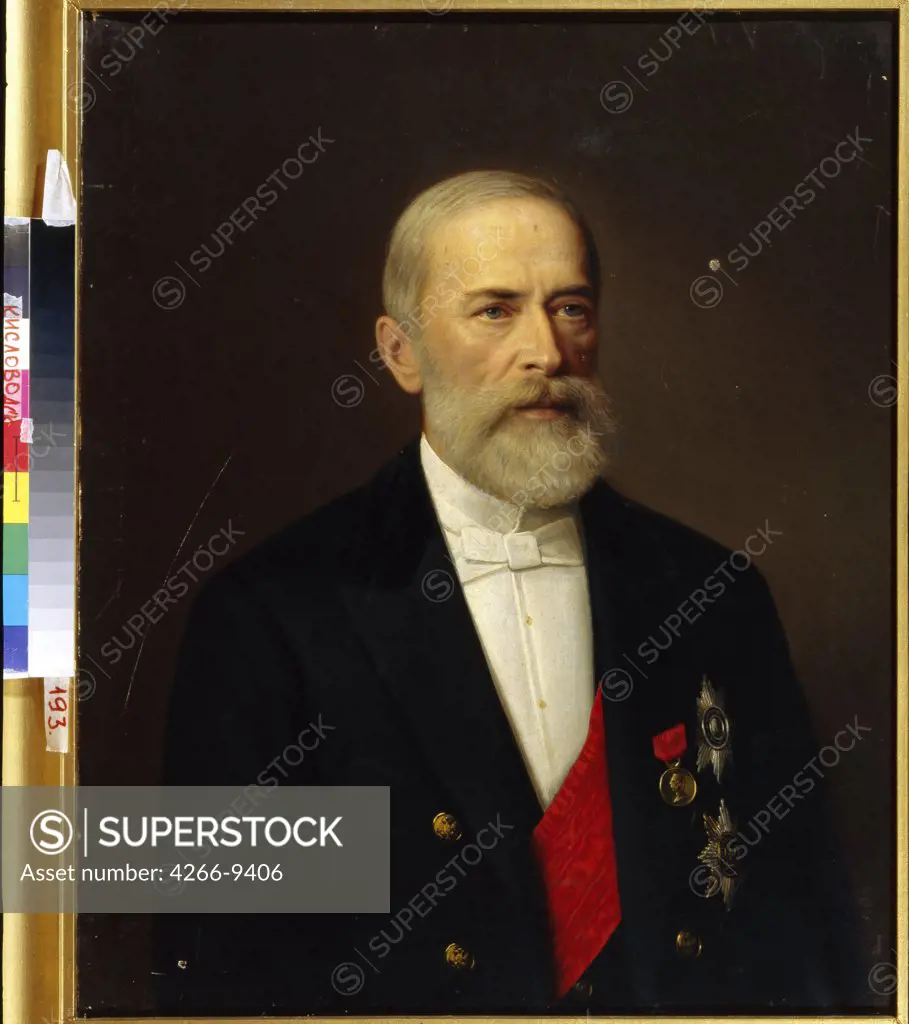 Portrait of Nikolai Bunge by anonymous artist, painting, Russia, Kislovodsk, N. Yaroshenko Art Museum, 79, 5x64