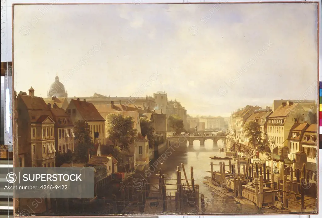 River in Berlin by anonymous artist, painting, Russia, St. Petersburg, State Hermitage, 112x158