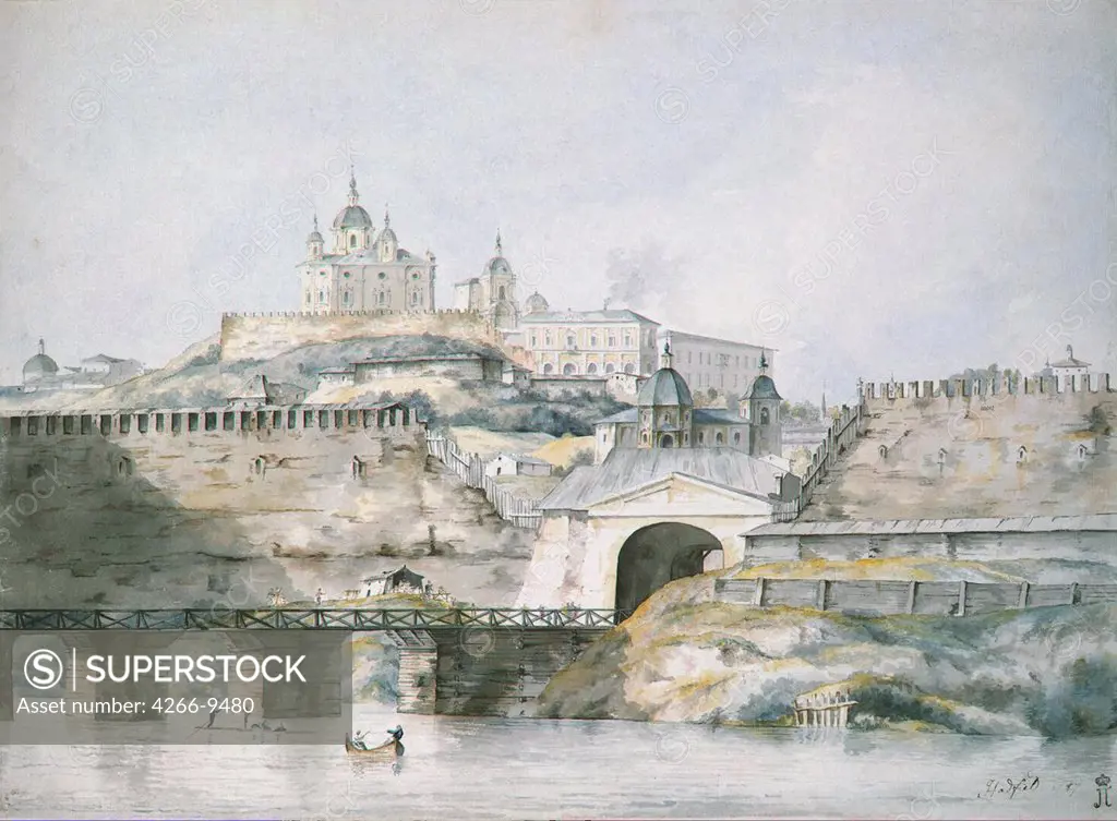 Painting of Smolensk in Russia by anonymous artist, painting, Russia, St. Petersburg, State Hermitage, 74, 6x57, 9
