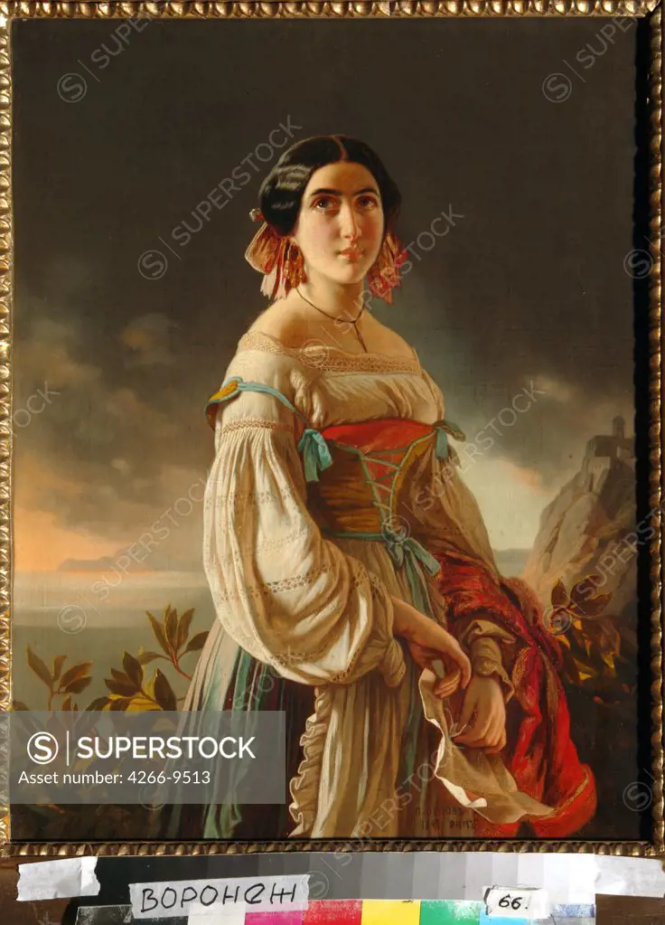 Portrait of woman by anonymous artist, painting, Russia, Voronezh, Regional I. Kramskoi Art Museum, 54x45