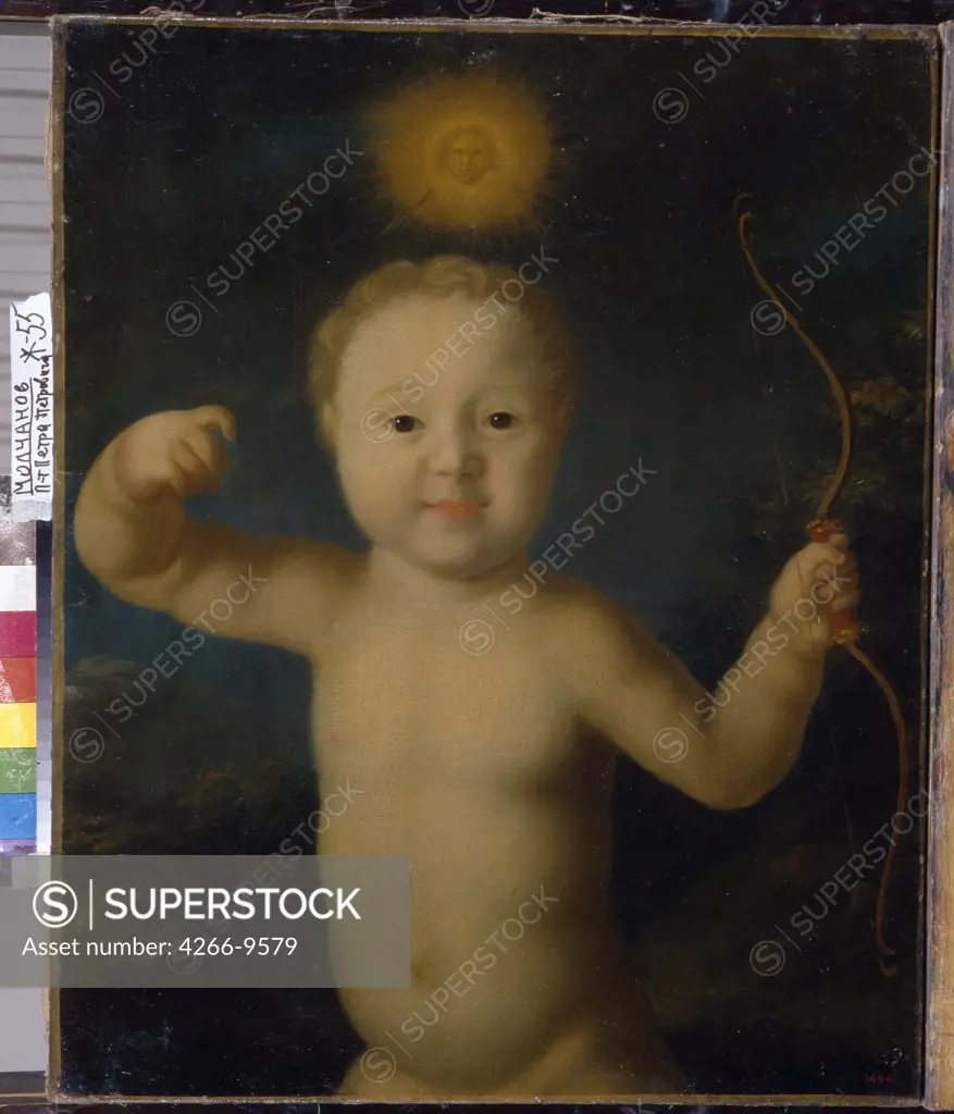 Portrait of little boy by anonymous artist, painting, Russia, St. Petersburg, State Russian Museum, 53x43