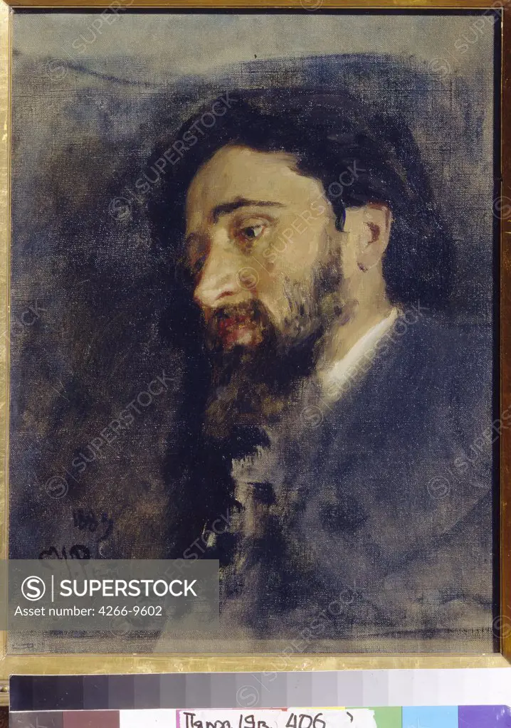 Portrait of Vsevolod Garshin by anonymous artist, painting, Russia, Moscow, State Tretyakov Gallery, 47, 7x40, 3