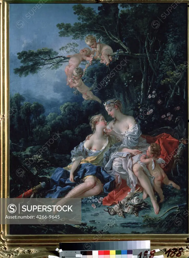 Jupiter and Callisto by Francois Boucher, Oil on canvas, 1744, 1703-1770, Russia, Moscow, State A. Pushkin Museum of Fine Arts, 98x72