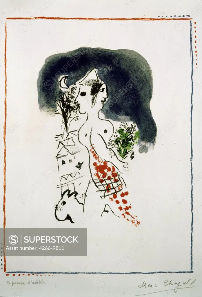Chagall, Marc (1887-1985) State A. Pushkin Museum of Fine Arts, Moscow 64,7x50 Colour lithograph Modern Russia 