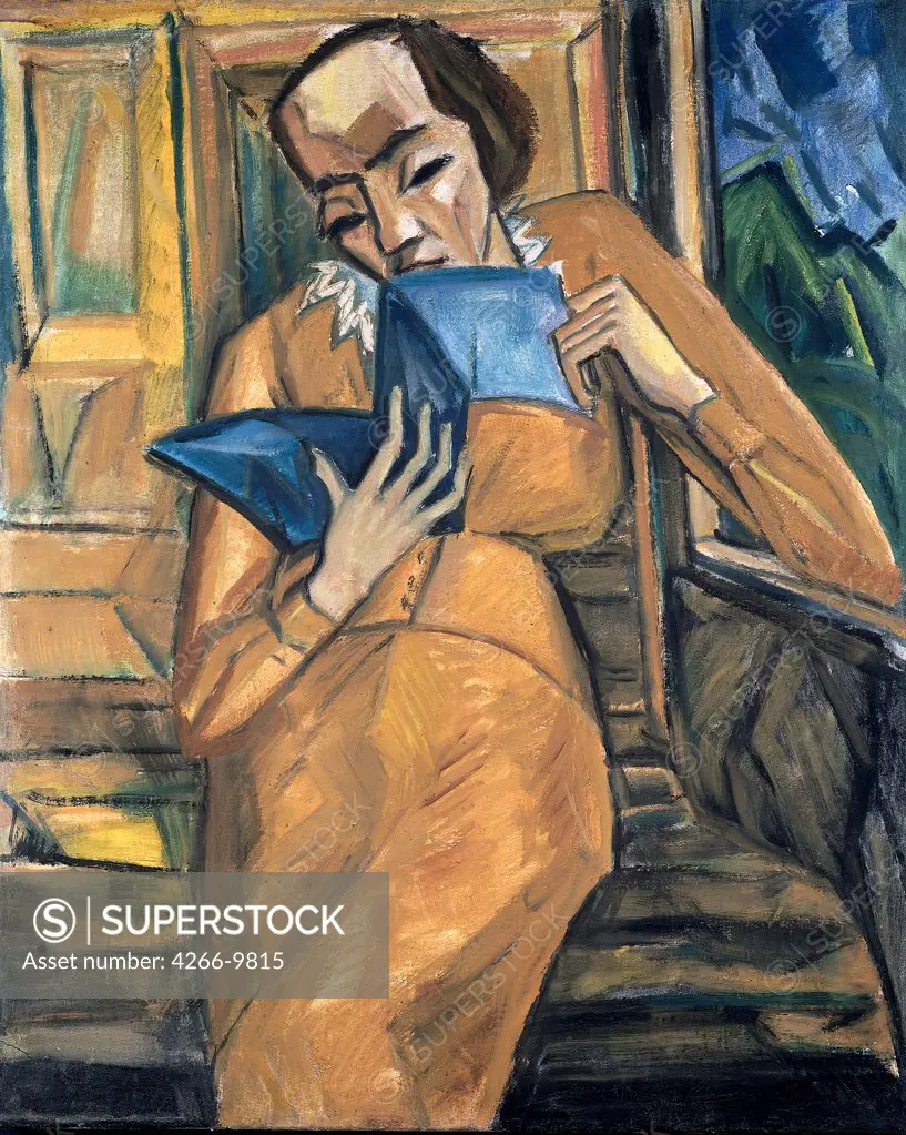 Private Collection Heckel, Erich (1883-1970) A girl reading 86x70 18953 Oil on canvas Expressionism