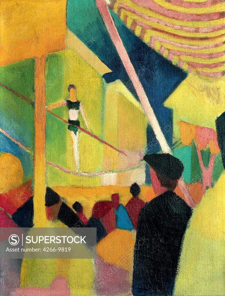 Private Collection Macke, August (1887-1914) Tightrope walker 46x35 18957 Oil on canvas Expressionism