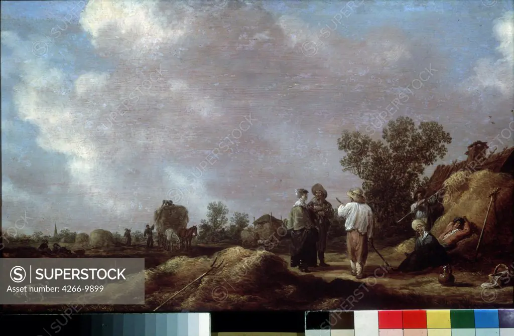 Men working on field by Jan Josefsz van Goyen, Oil on wood, 1630, 1596-1656, Russia, Moscow, State A. Pushkin Museum of Fine Arts, 31, 5x50, 5