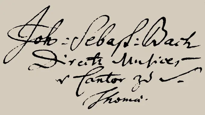 Signature of Johann Sebastian Bach, Bach, Johann Sebastian (1685-1750)