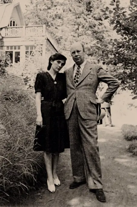Sergei Prokofiev and his second wife, Mira Mendelson, Anonymous  