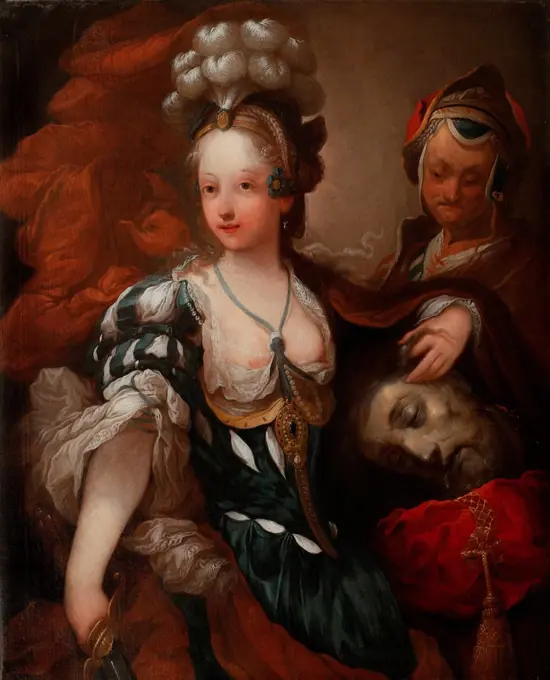 Judith with the Head of Holofernes by Grimou, Alexis (1678-1733) Wilanow Palace Museum Mid of the 18th cen. Oil on canvas 88x72 France Rococo Bible Painting