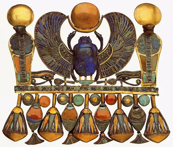 Fashion accessories, Gold, Carnelian Turquoise, Feldspar, Lazurite, 14th century BC, Egypt, Cairo, The Egyptian Museum,
