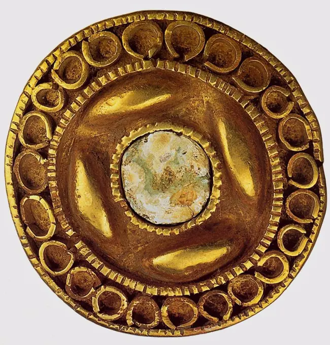 Decorative object, Gold, silver, glass stones, 8th century BC, Ukraine, Kiev, National museum of History of Ukraine,