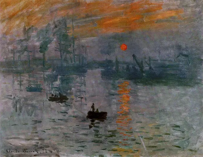 Sunset by Claude Monet, oil on canvas, 1872, 1840-1926, France, Paris, Musee Marmottan Monet, 48x63