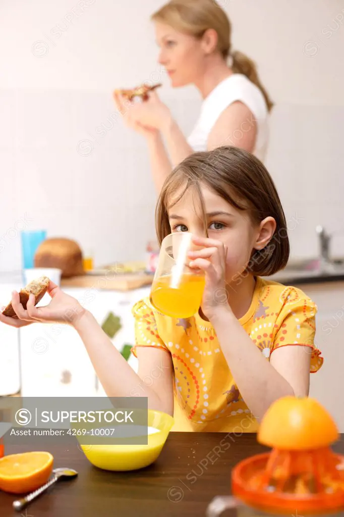 Child having breakfast or snack.
