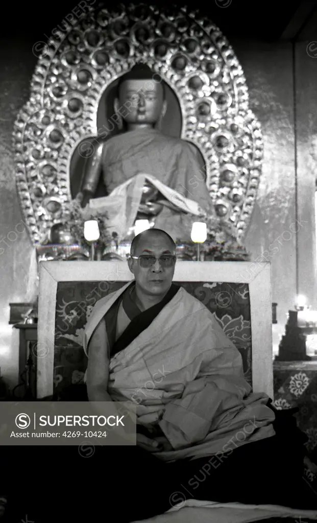The Dalaï lama at Dahramsala, India, 1977.