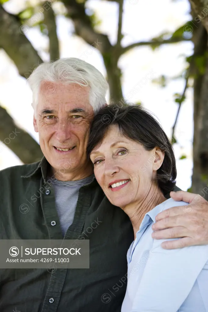 Portrait of affectionate senior couple.