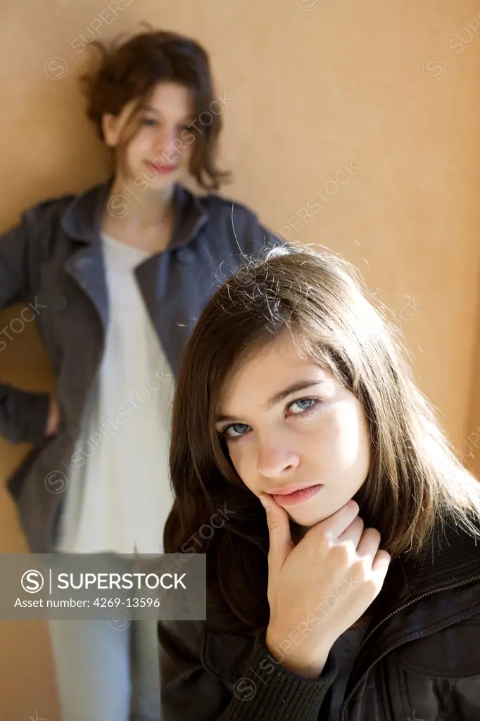 Portrait of two teenage girls.