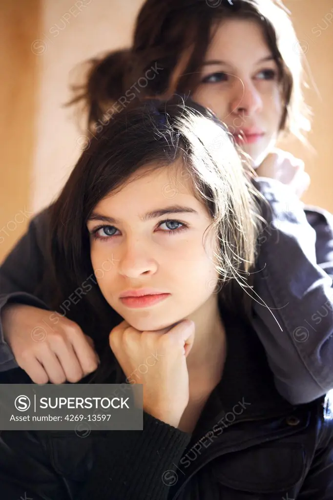 Portrait of two teenage girls.
