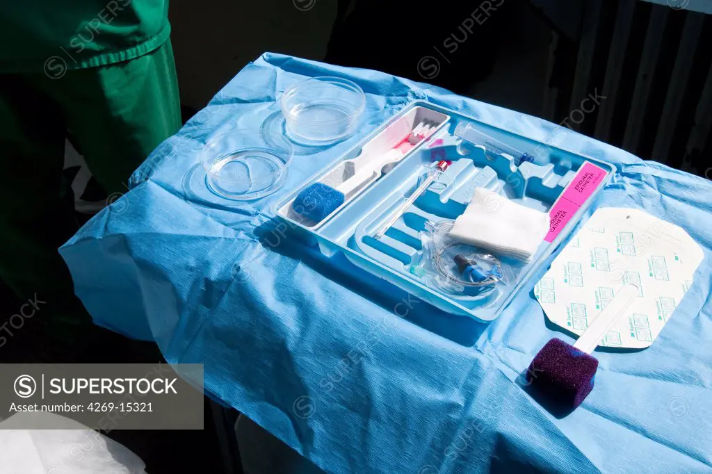 Epidural anaesthesia kit.