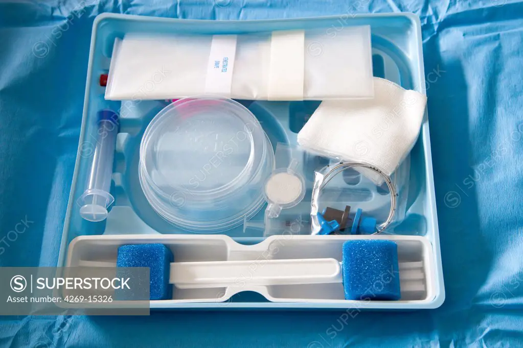 Epidural anaesthesia kit.