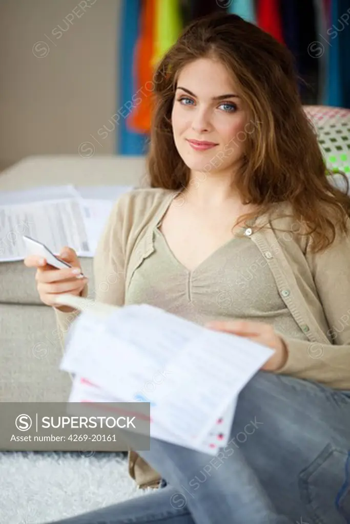 Woman with administrative papers.