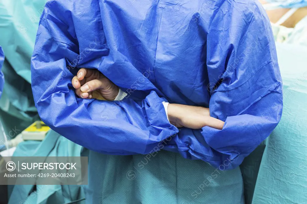 Hospital staff in the operating room.