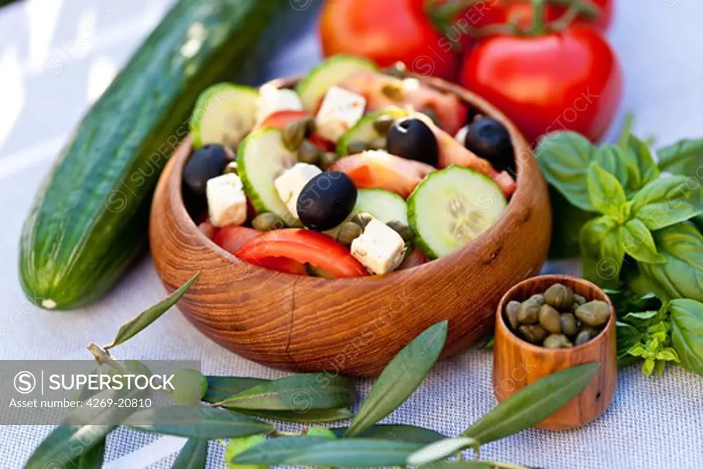 Foods eaten around the shores of the Mediterranean, recommended as part of a healthy, low cholesterol diet.