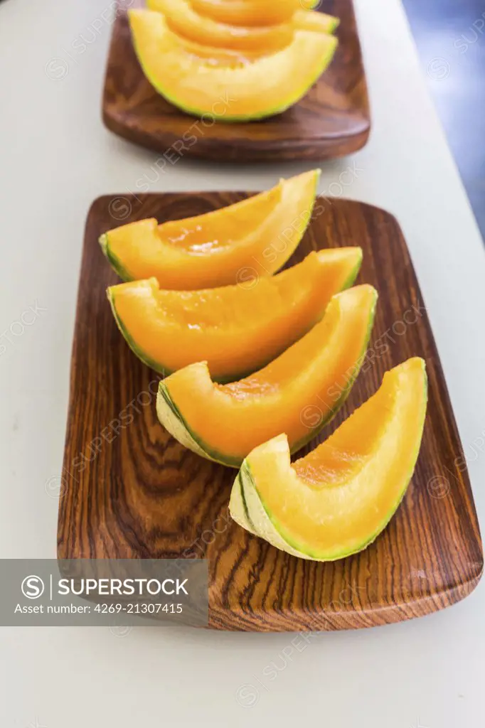 Melon slices.