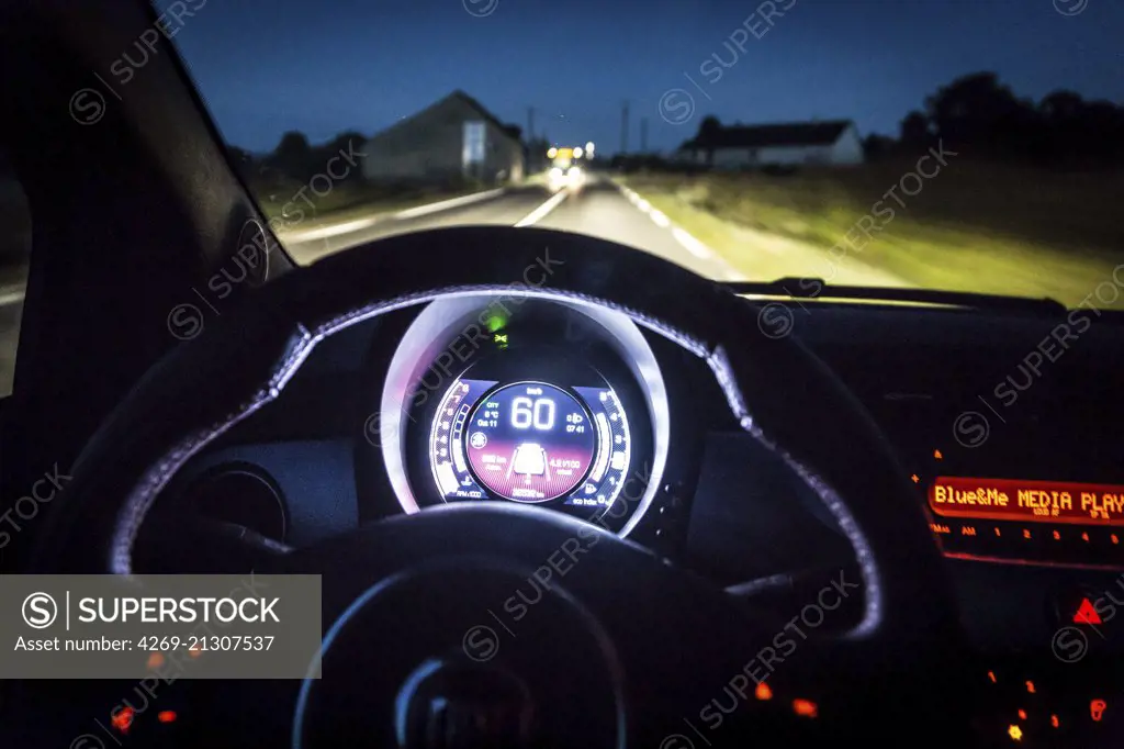 Car at night.