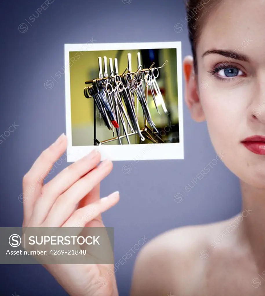 Conceptual image on cosmetic surgery.