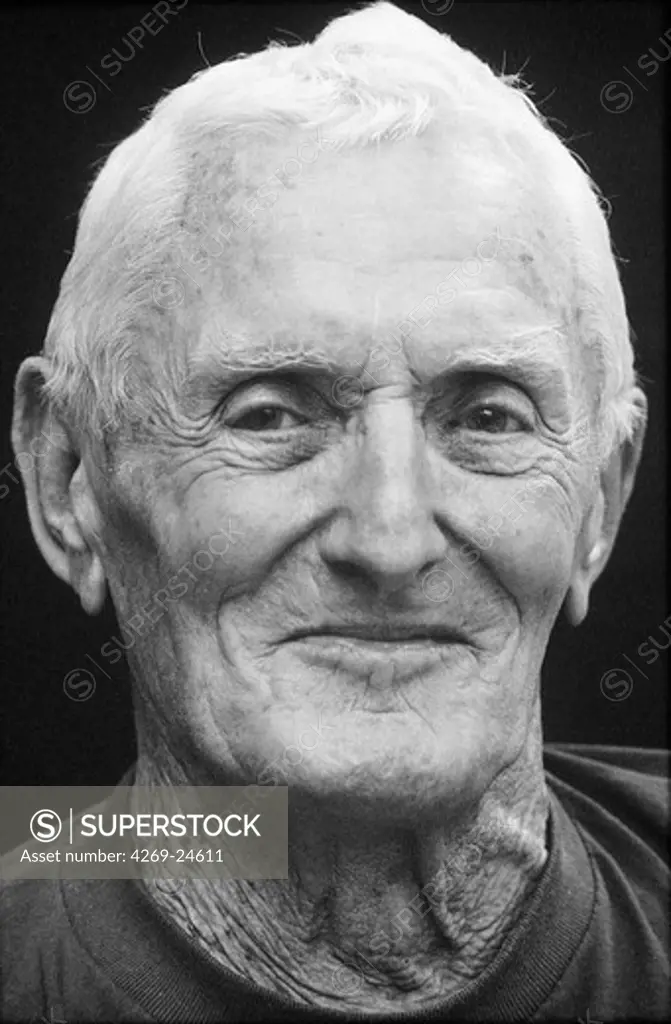 Elderly person. Portrait of a 80 years old man.