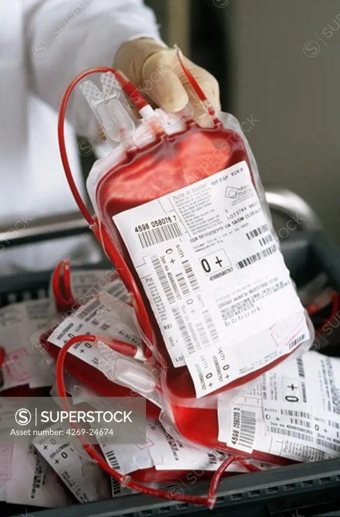Blood transfusion. Blood bag