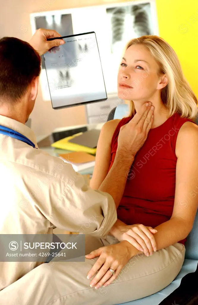 Medical consultation. Thyroid examination