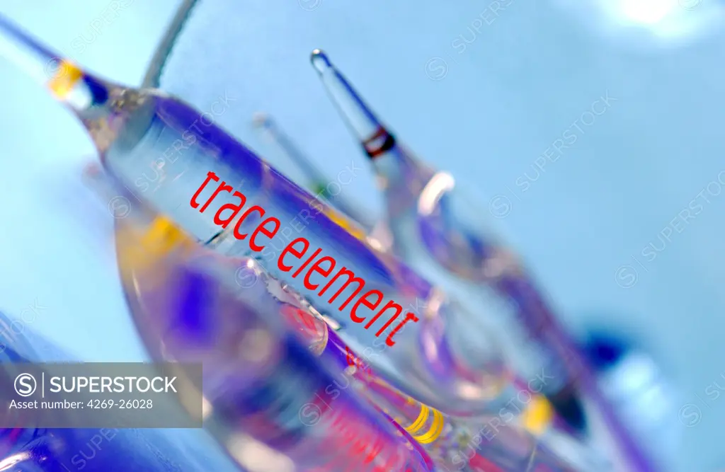 Trace element. Glass ampoules of trace elements.