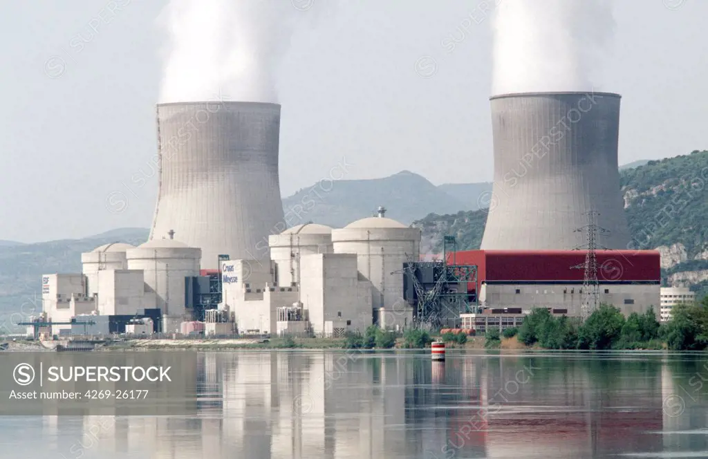 Nuclear power plant. Nuclear power plant of Cruas Meysse, France.