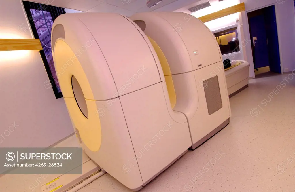 PET scan. Positron Emission Tomography (PET) scan. A positon emission tomography exam allows the study of metabolic function of organs. It detects the presence of radioactive tracer molecules that have been injected into the patient's bloodstream and absorbed into the tissues.