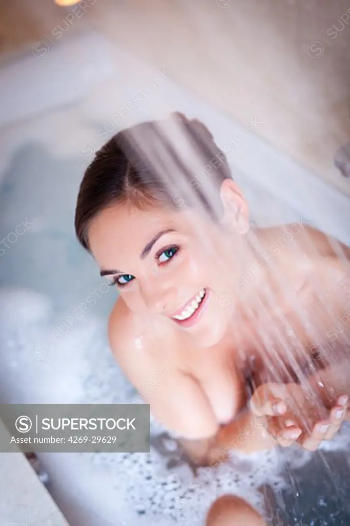 Woman in a bath.