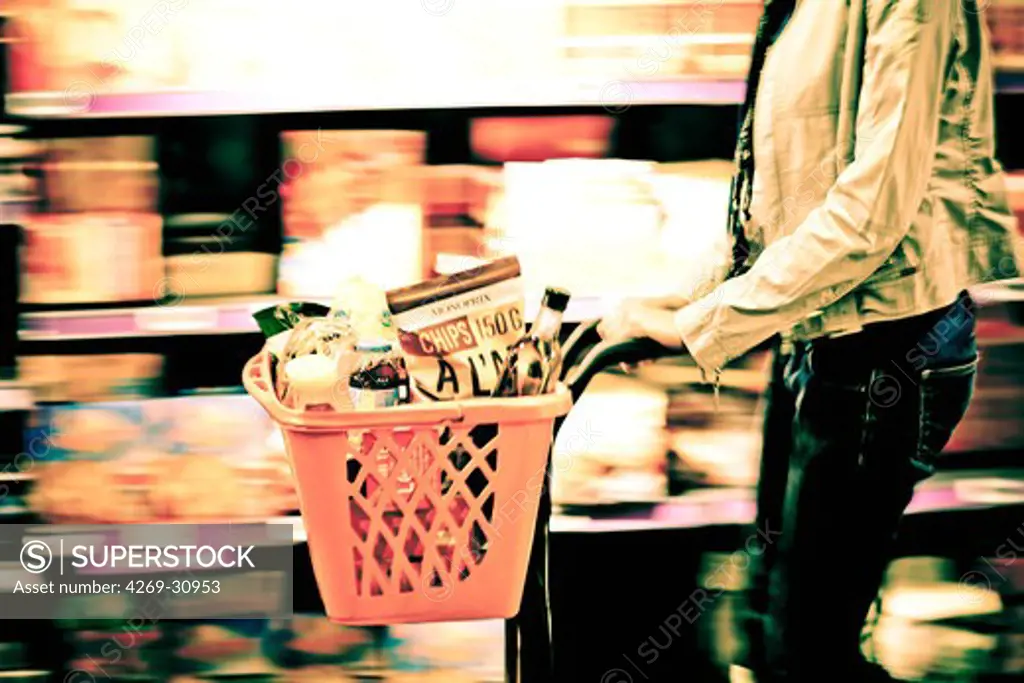 Supermarket. Woman in supermarket.
