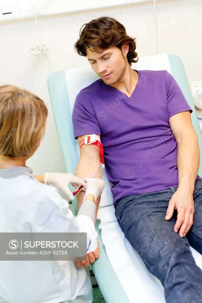 Man having a blood sample.