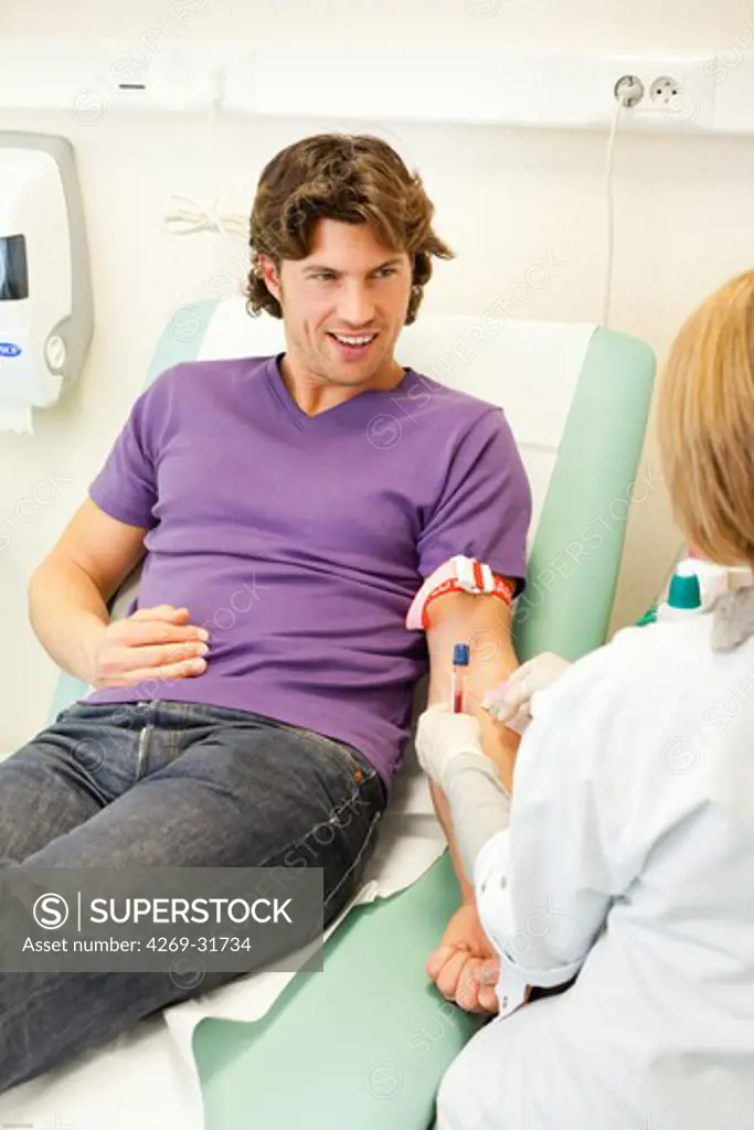 Man having a blood sample.