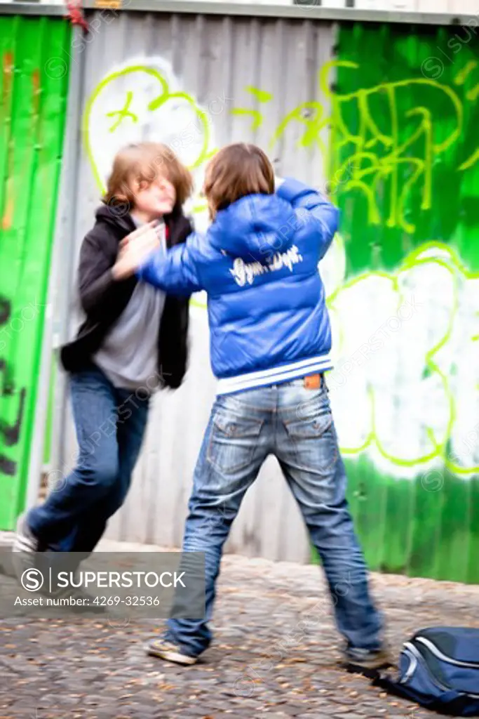 Fight between young boys.