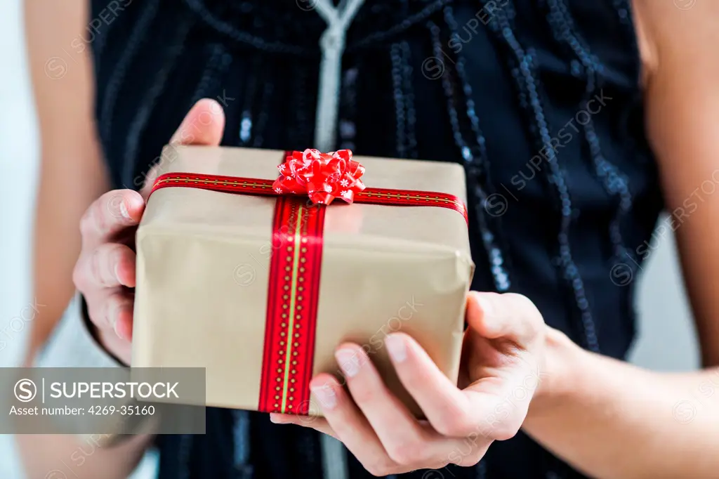 Woman recieving a gift