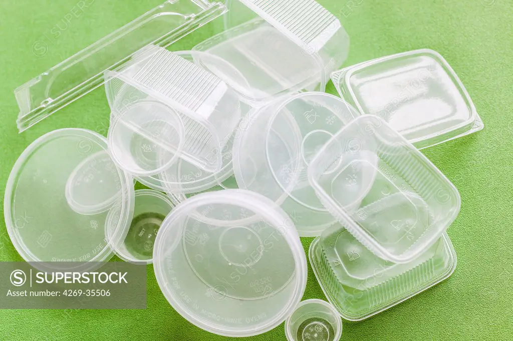 Selection of plastic food packaging