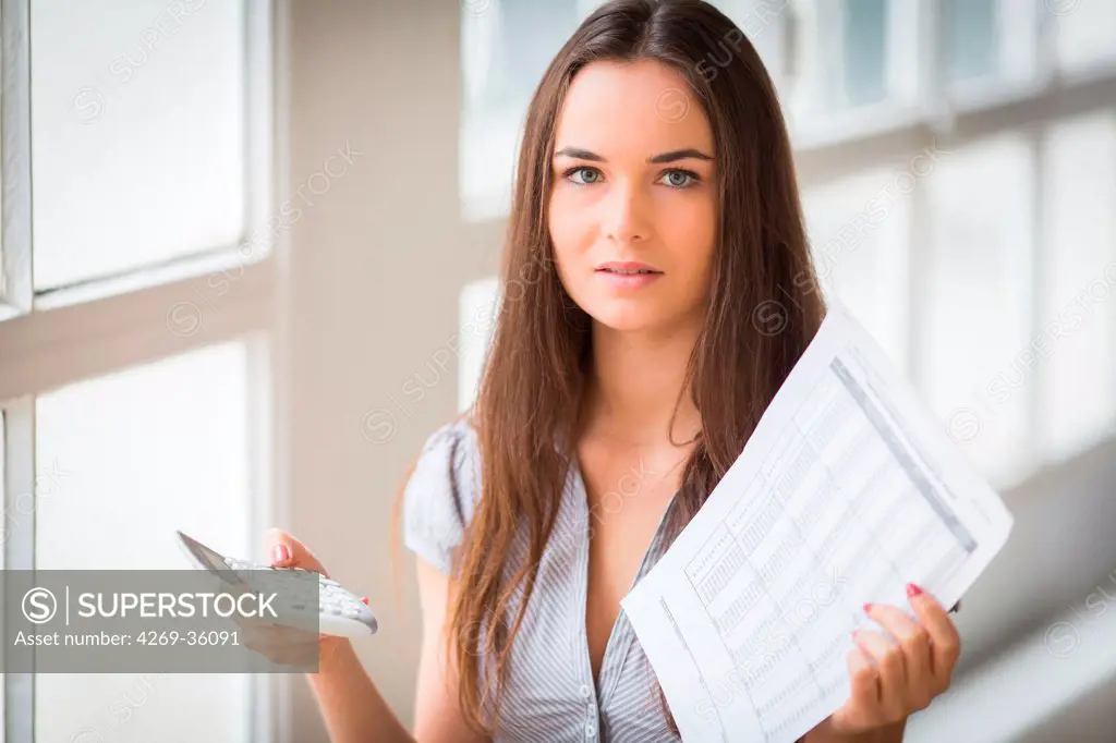 Woman with administrative papers