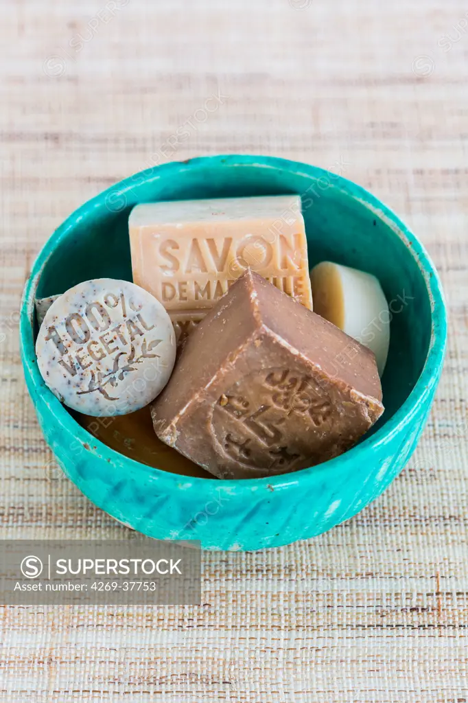 Assorted soaps.