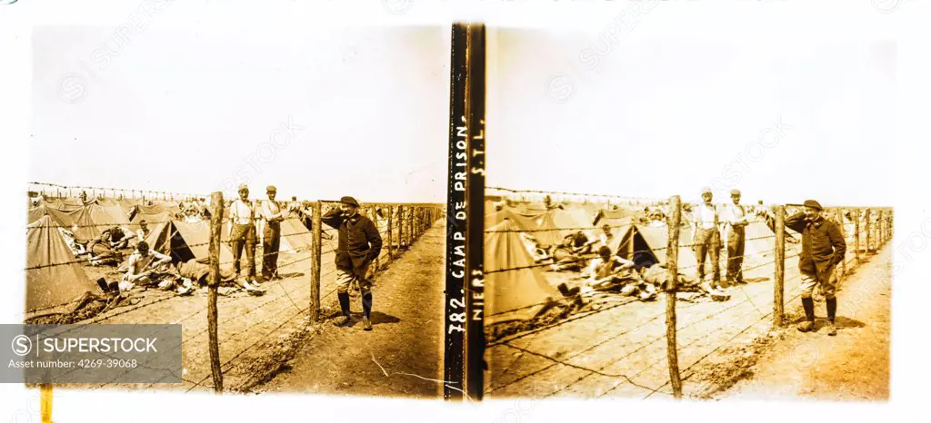 German prison camp during World War I, France.