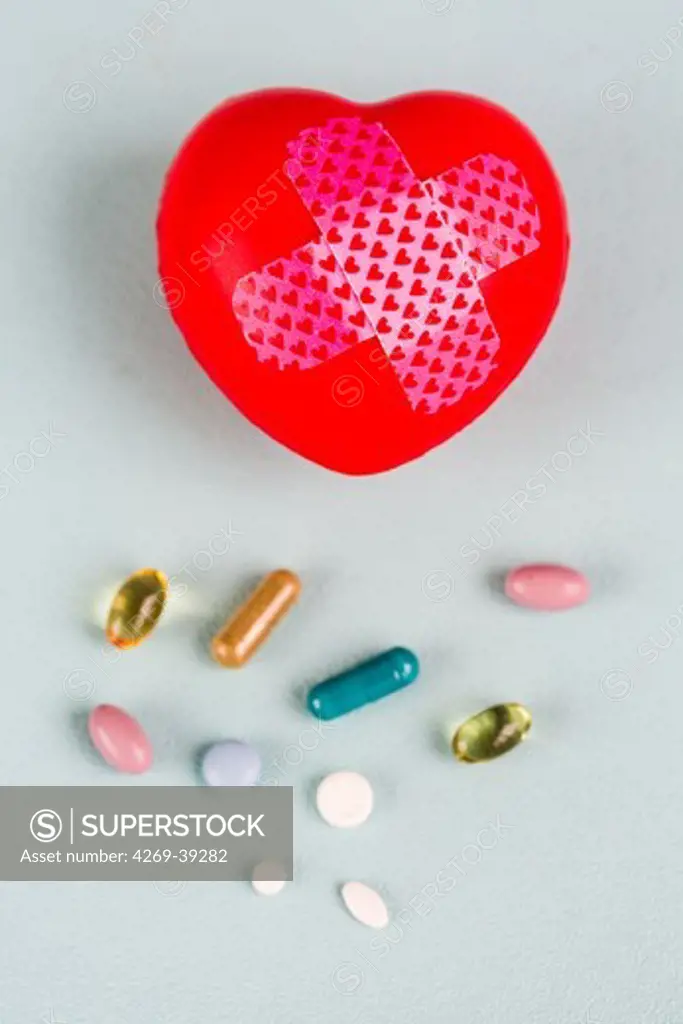 Heart drugs, conceptual image.