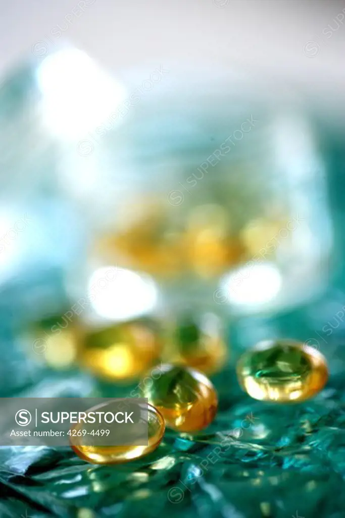 Fish oil capsules.